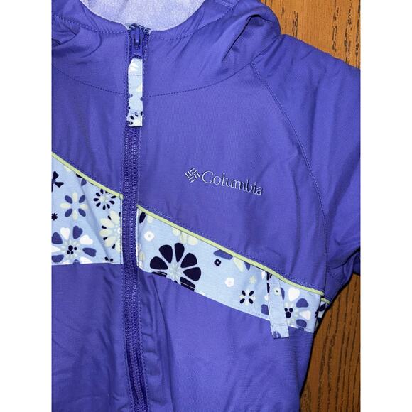Columbia Infant Snowsuit one-piece Purple Waterproof Lined floral (18 months) - Picture 3 of 8